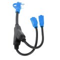 Rv Adapter Plug 2 5foot 30amp To 15amp 1875w Heavy Duty 10awg 3c Gauge Wires 3 Stw Nema Tt-30p 5-15r Etl Cetl With Grip Handle 