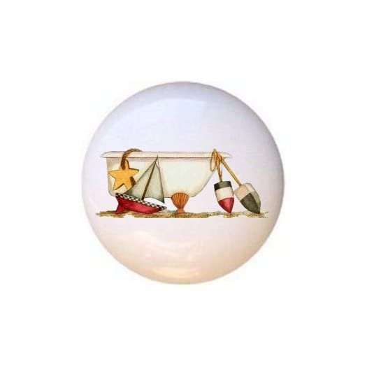 Nautical Bath Design 02 Knob From The Miscellaneous Collection 1 5 Ceramic Cabinet Dresser Drawer Pull Knobs