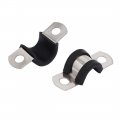 Uxcell 10mm Dia Epdm Rubber Lined U Shaped Pipe Tube Wire Clamps Clips 3pcs