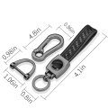 Honda Logo Black Real Carbon Fiber Loop Strap Keychain With Gunmetal Hook Official Licensed Modern Style 5 25 In X 0 75
