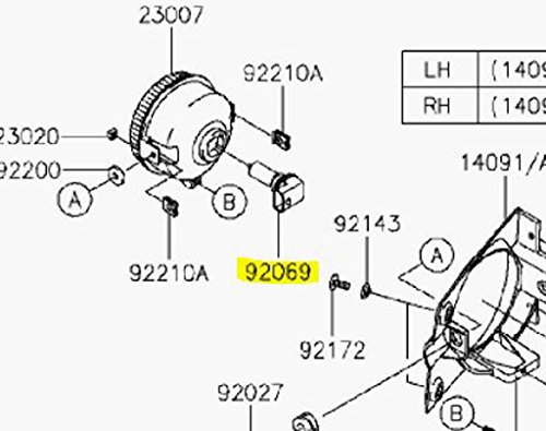 Headlight Replacement Bulb For Mule 4010 And Teryx 09-15 Part Number 92069-0019 Right Side Position