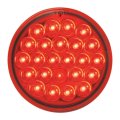 78273 4 In Pearl Red 24 Led Light With Lens Dot Compliant Sealed Polycarbonate Waterproof For Trucks 