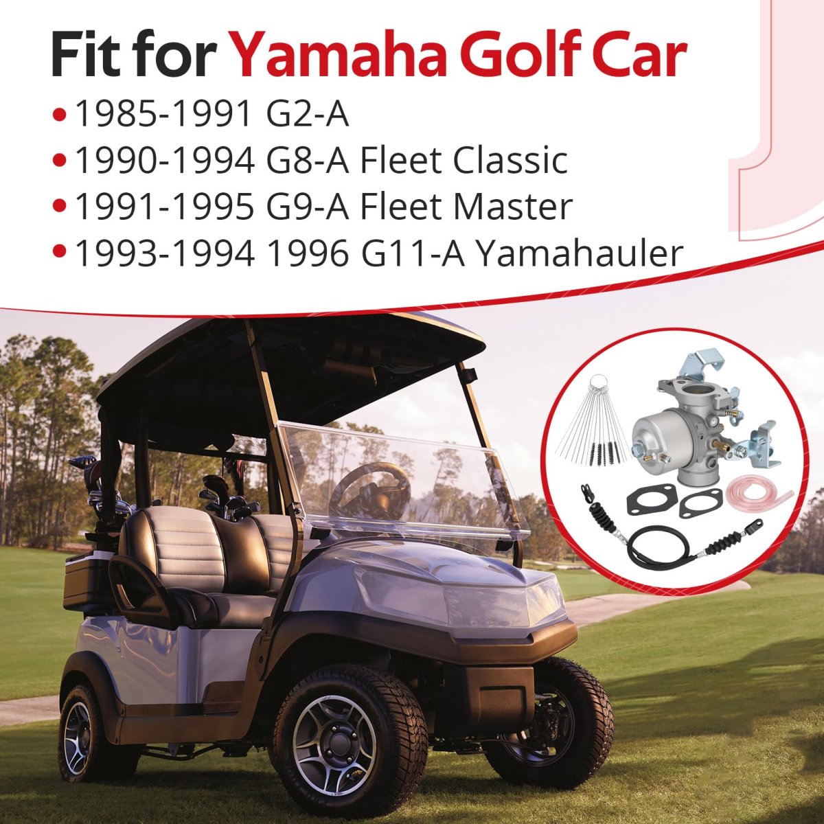 Carburetor And Throttle Cable For Yamaha Golf Cart G2a G8a G9a G11a 1985-1996 O E M J38-14101-00-00 J38-14101-02-00