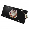 Graphics More Painted Tabby Cat With Flowers Novelty Metal Vanity Tag License Plate