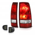 Red Lens Oe-style Tail Light Full-led License Plate Lamp Housing Replacement Bundle For 1999-2002 Chevy Silverado 1999-2006 Gmc 