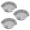 Antrader 2 Inch 53mm Stainless Steel Air Vent Louver Stainless Mesh Hole Circular Soffit For Kitchen Bathroom Cabinet Pack Of 3 