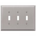 Amerelle 463tttbn Oversized Wallplate 3 Toggle Steel Brushed Nickel 1-pack 
