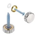 6pcs Screw Covers Caps Brass Flat Mirror Screws Decorative Cover Nail Fasteners For Sign Advertising Hardware Construction 14mm 