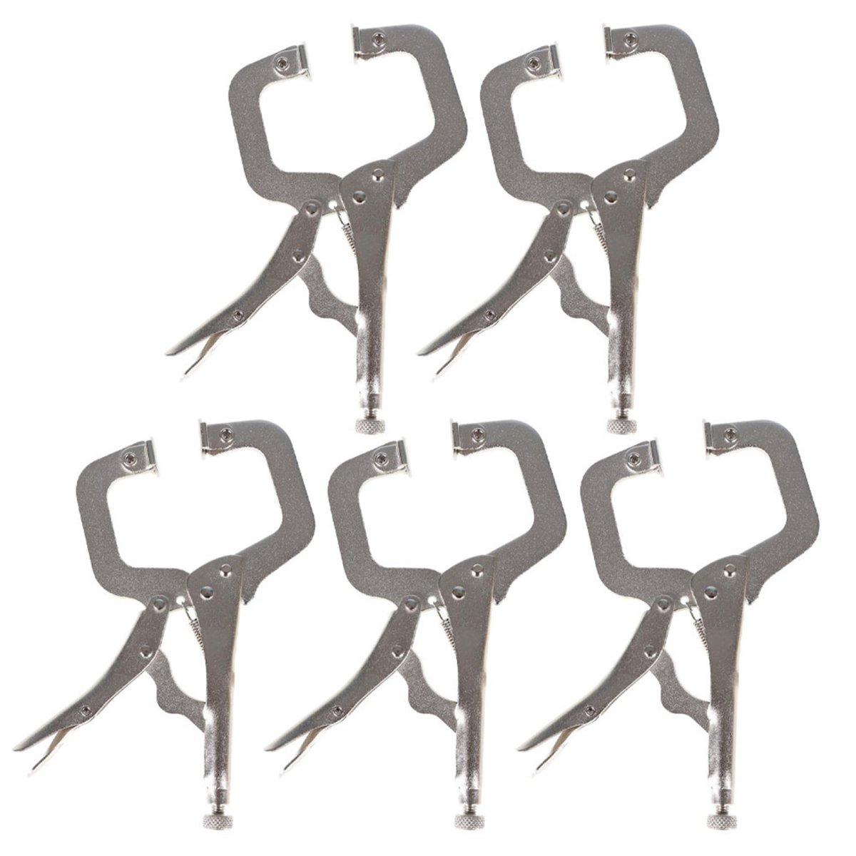 5pcs 6 Inch Lock Pliers Locking C Clamps With Swivel Pads Fit For Home Shop Farm And Automotive