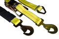 Yellow Auto Car Hauler Ratchet Axle Straps 2 In X 8 Ft Pack With Flat Snap Hooks And Wide Handle 2000 Lb Working Load Limit