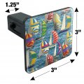 Sailboat Sailing Pattern Tow Trailer Hitch Cover Plug Insert
