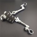Xkh Group Motorcycle Chrome Long Angled Adjustable P-clamps Large Footpeg Footrest For V-star Roadstar Suzuki Boulevard