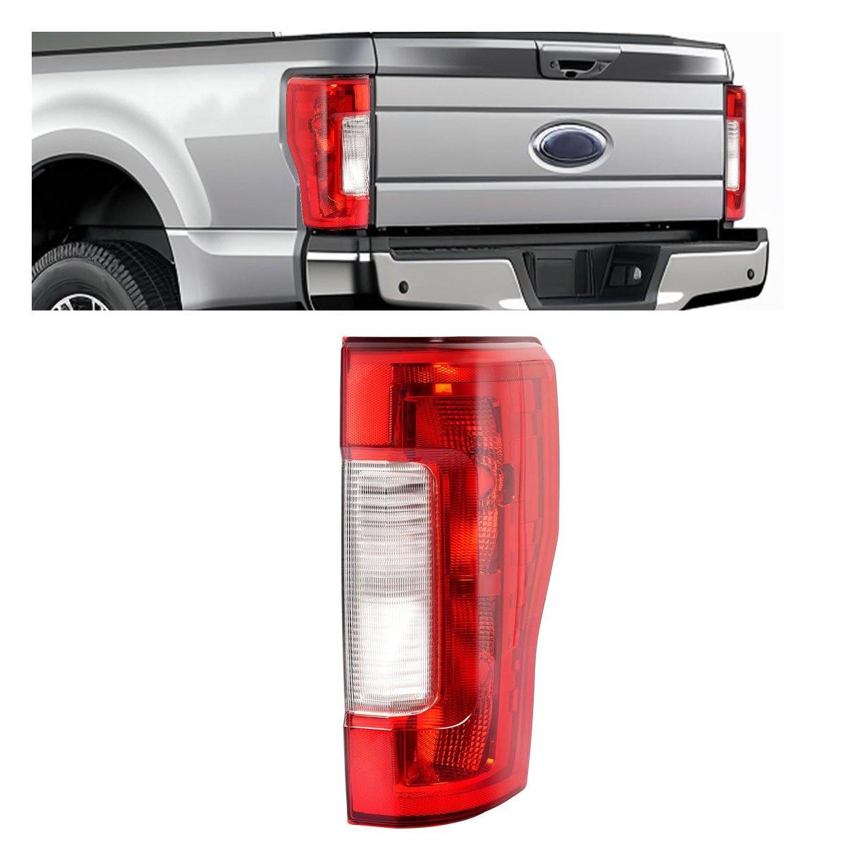 Hecasa Right Tail Light For 2017-2019d F250 F350 F450 Super Duty Pickup Truck Taillights Rear Lights Brake Lamps W O Blind Spot