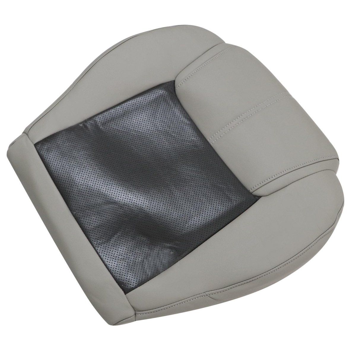 Front Driver Passenger Bottom Replacement Leather Seat Covers Perforated 2-tone Gray For Jeep Commander 2006 2007 2008 2009