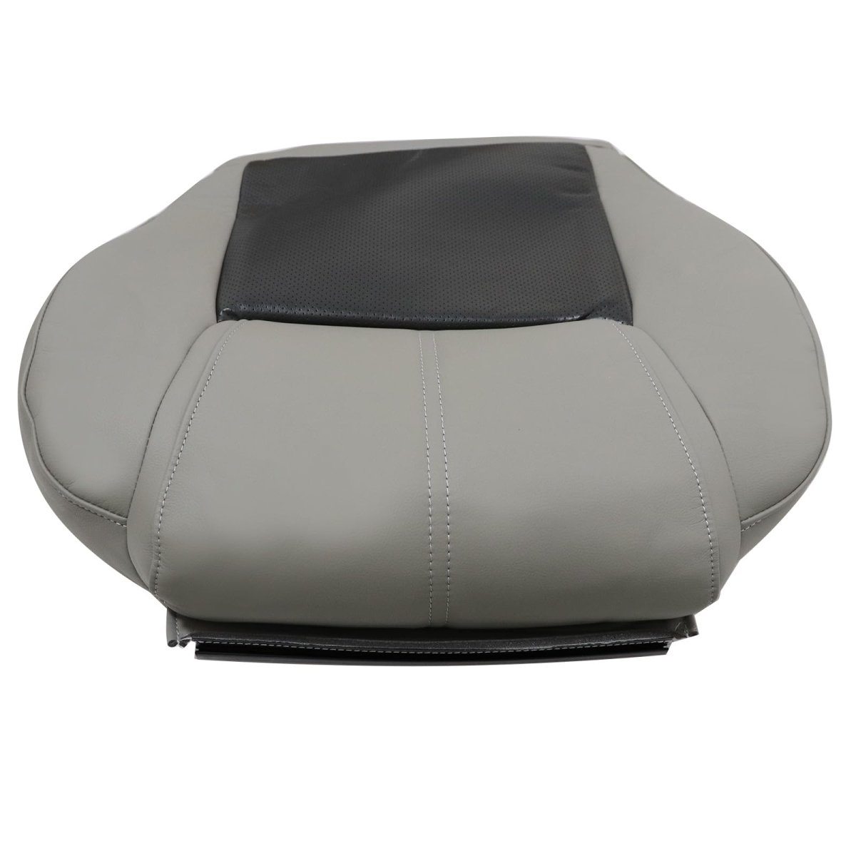 Front Driver Passenger Bottom Replacement Leather Seat Covers Perforated 2-tone Gray For Jeep Commander 2006 2007 2008 2009