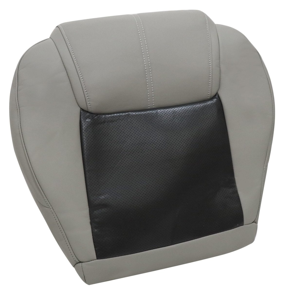 Front Driver Passenger Bottom Replacement Leather Seat Covers Perforated 2-tone Gray For Jeep Commander 2006 2007 2008 2009