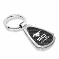 Ipick Image Compatible With Ford Mustang 50 Years Real Black Carbon Fiber Chrome Metal Teardrop Key Chain