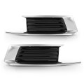 Fog Light Covers Bezels Trim Set Pair Front For Cadillac Xts 2018-2019 Chrome Black 