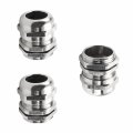 Bettomshin 3pcs Cable Gland Metal Waterproof Glands M25 X 1 5 Strain Relief Cord Connector Silver Joints Grip Adjustable For