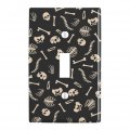Skeleton Skull Bones Rib Cage And Femur Pattern Plastic Wall Decor Toggle Light Switch Plate Cover 