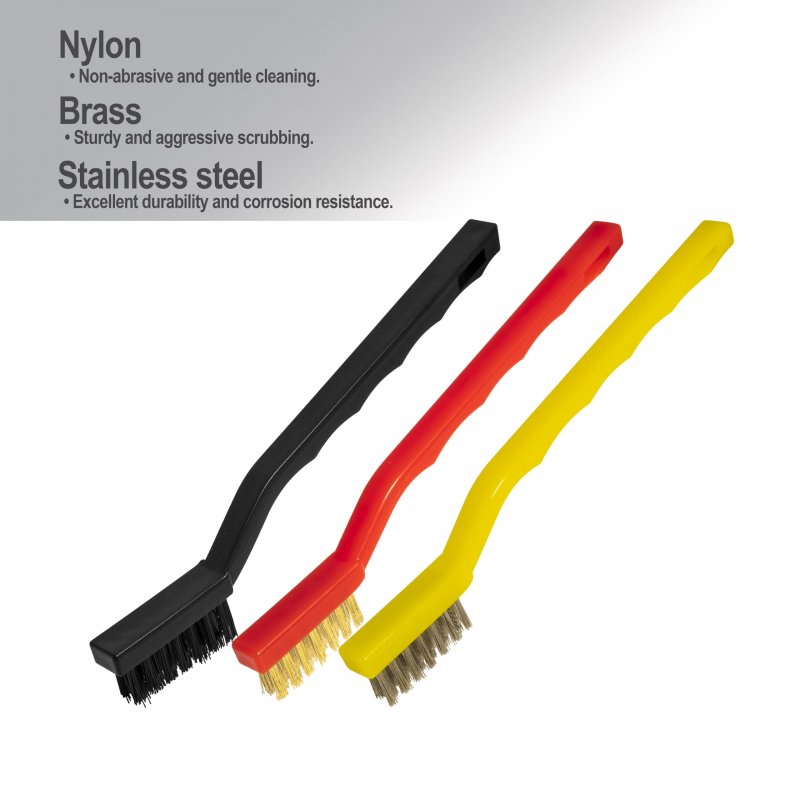 6pcs Wire Brush Set Stainless Steel Brass Nylon Bristlees For Cleaning Rust Scratch Brush Welding Slag Paint And Dirt Removal