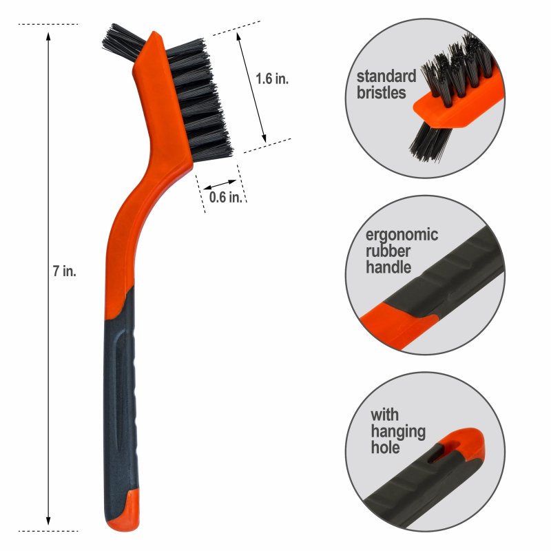 6pcs Wire Brush Set Stainless Steel Brass Nylon Bristlees For Cleaning Rust Scratch Brush Welding Slag Paint And Dirt Removal