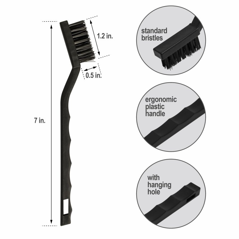 6pcs Wire Brush Set Stainless Steel Brass Nylon Bristlees For Cleaning Rust Scratch Brush Welding Slag Paint And Dirt Removal