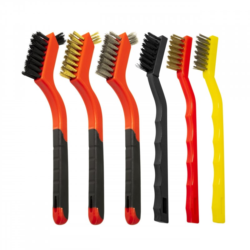 6pcs Wire Brush Set Stainless Steel Brass Nylon Bristlees For Cleaning Rust Scratch Brush Welding Slag Paint And Dirt Removal