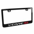 Ipick Image For Honda Civic Si Black Real 3k Carbon Fiber Finish Abs Plastic License Plate Frame
