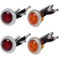 Led Clearance Side Marker Indicator Lights 4 Piece Universal Fit Kit With 2 Amber And Red Waterproof Surface Mount For Trailer 
