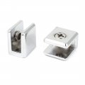 Glass Shelf Bracket Adjustable Alloy Door Cabinet Clamp Clip Holder Square For 8-10mm Thickness 2pcs 