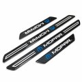 Ipick Image Compatible With Mopar Black Real Carbon Fiber 4 Pcs Universal Car Door Sill Step Protector Kick Plates Set Of
