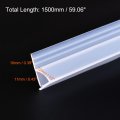 Uxcell Frameless Glass Shower Door Sweep 59 06 Long For 1 2 12mm H-type Side Seal Strip