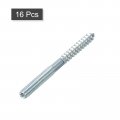 Uxcell M6 Hanger Bolts Length 2-3 4 70mm Double Headed Self-tapping Screw 6mm Wood Joint Furniture Legs 16pcs