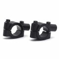Httmt Mt-jingzuo-001-22- Black 7 8 22mm Motorcycle Handlebar 10mm Mirror Thread Mount Holder Clamp Adaptor 