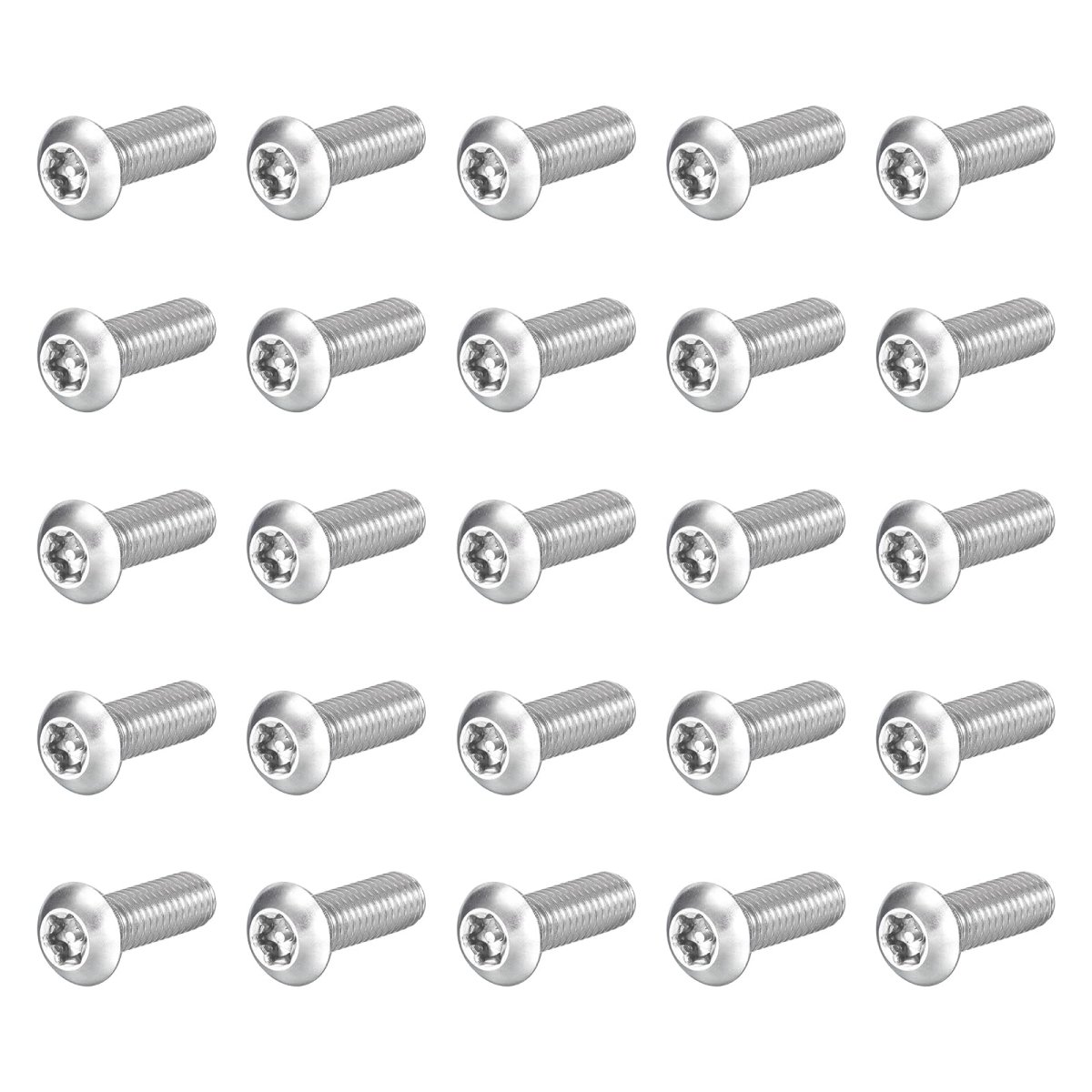 25pcs Torx Security Machine Screws 3 8-16 X 1 304 Stainless Steel Tamper Resistant Button Head Bolt Full Thread For Anti-theft