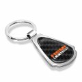 Ipick Image Compatible With Hemi 5 7 Liter Real Black Carbon Fiber Chrome Metal Teardrop Key Chain Key-ring