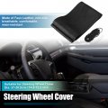 Uxcell Hand Sewn Steering Wheel Cover Stitch With Needle Thread Universal Fit 14 6-15 2 Inch 37-38 5cm Dia For Car Truck Suv