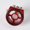 Racing Sport Jdm Aluminum Oil Gauge Filter Sandwich Adapter Plate Kit M20 X 1 5 Red 3 In Diameter 8 Thickness T6061