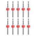Pcb Drill Bits 2 55mm Tungsten Carbide Rotary Tool Jewelry Cnc Engraving Print Circuit Board Micro 1 8 Inch Shank 10 Pcs 