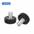 Uxcell 15pcs M5x8mm Threaded Knurled Thumb Screws Zinc Plated Carbon Steel Clamping Knobs Grip Plastic Round Head Thumbscrews