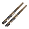 2pcs Reduced Shank Twist Drill Bits 14mm Black Nitride Gold Titanium Coated High Speed Steel 4341 With 10mm For Stainless Alloy 