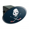 Hockey Mask Skull Crossbones Stick Oval Tow Trailer Hitch Cover Plug Insert