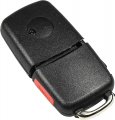 Hqrp Volkswagen Folding Flip Key Fob Shell Remote Case Keyless Entry With 4 Buttons And Cr2032 Battery Compatible Beetle Cc Eos