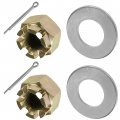 Caltric 2x Clutch Washer And Rear Axle Castle Nut Compatible With Polaris Scrambler 500 4x4 2000 2003-2012