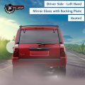 Driver Left Side Mirror Glass Assembly With Plastic Back Plate Heated Compatible 2006-2010 Jeep Commander