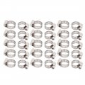 Uxcell 9mm-16mm Adjustable Range 8mm Width Stainless Steel Gear Hose Clamp 30pcs