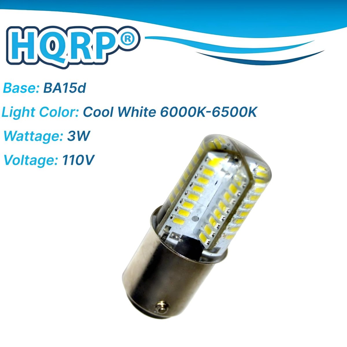 Hqrp 2-pack 110v Led Light Bulbs Cool White For Kenmore 158 1347 13471 135 135018 135028 1351 13512 Sewing Machine