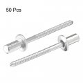 Uxcell Blind Rivets 304 Stainless Steel Pull Core Decoration 4mm Diameter 9mm Grip Length Silver Tone 50pcs