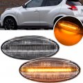 2pcs Full Led Amber Dynamic Sequential Blink Side Marker Lights For Ni Ssan Juke Juke Nismo Leaf Cube Clear Lens Fender Turn